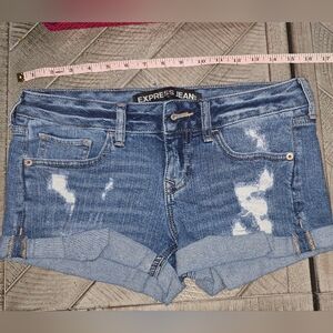 Express Jean Distressed Denim Shorts